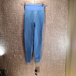 Ryderwear Blue Honeycomb Scrunch Seamless Leggings Size Small Polyamide NWT